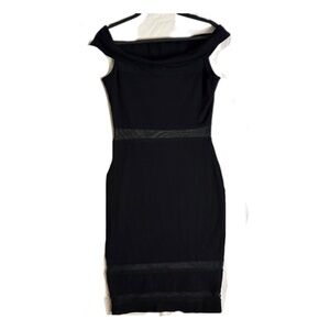 Fashion Nova Women’s Black Side by Side Mesh Cut Out Dress Off the Shoulders XL